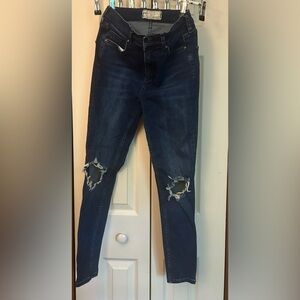 Free People Blown Knee Skinny Jeans